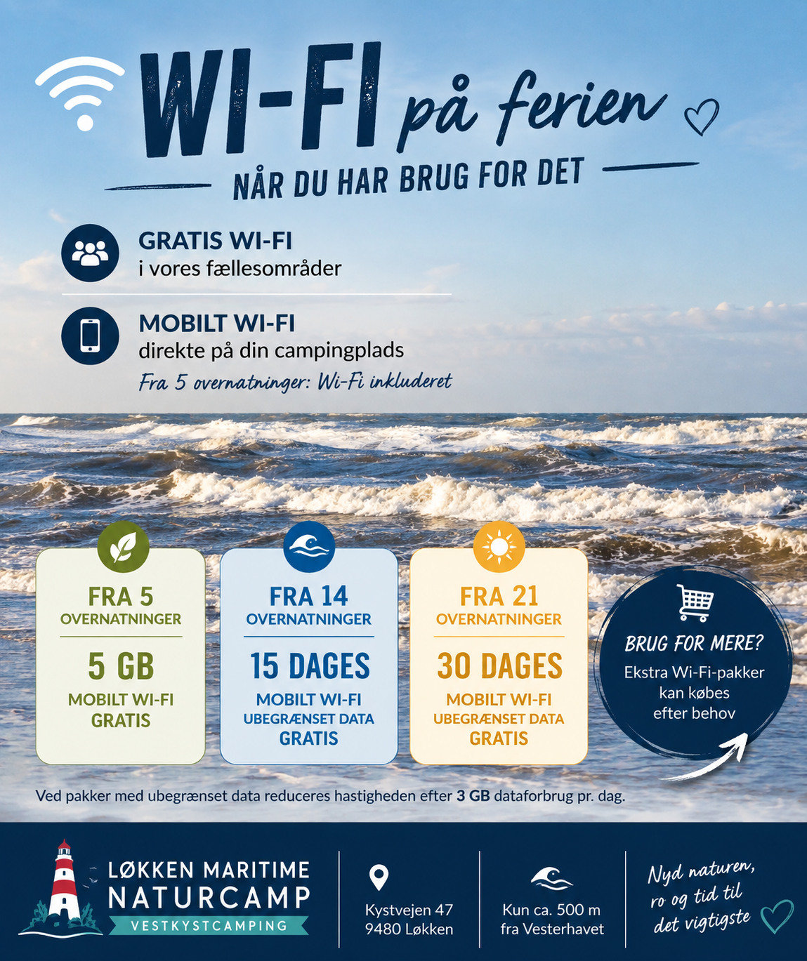 Wi-Fi på ferien hos Løkken Maritime Naturcamp